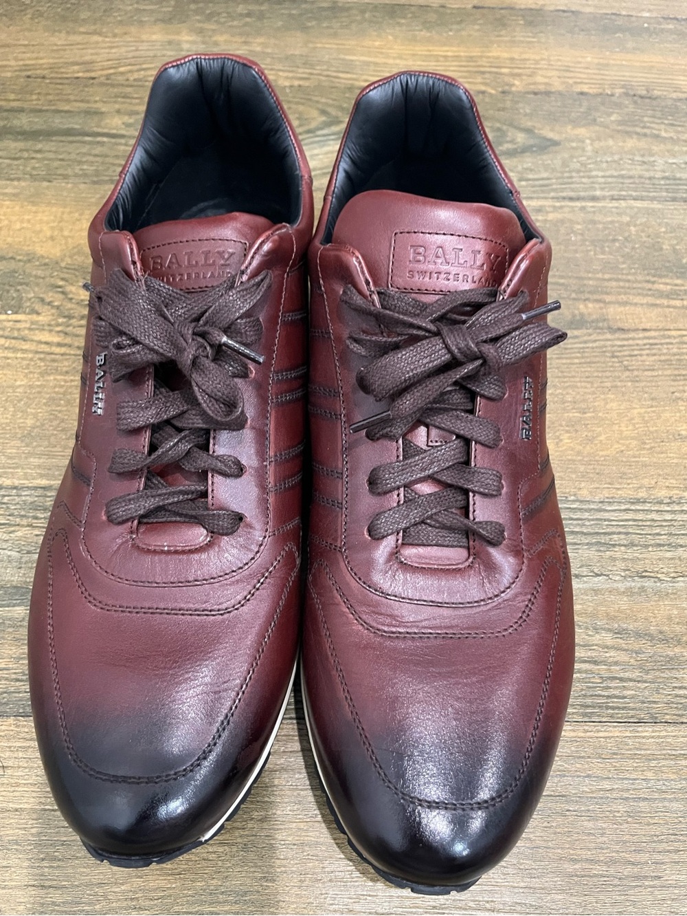 Bally Burnished Burgundy‎ Leather Arnold Sneakers Sz. 11